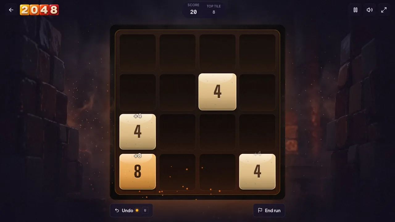 2048 gameplay, moment 1