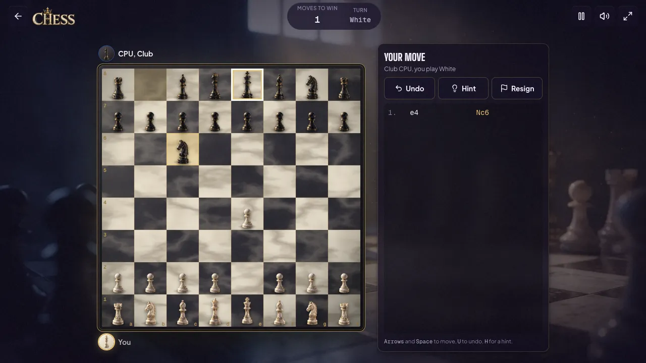 chess gameplay, moment 3