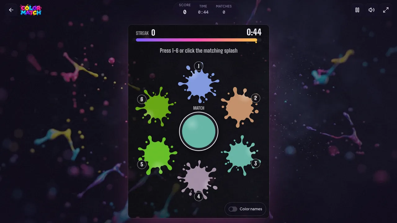 color match gameplay, moment 1