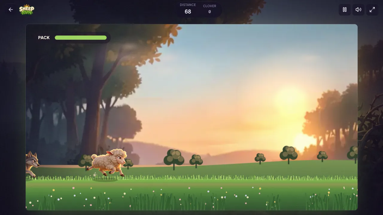 sheep run gameplay, moment 1