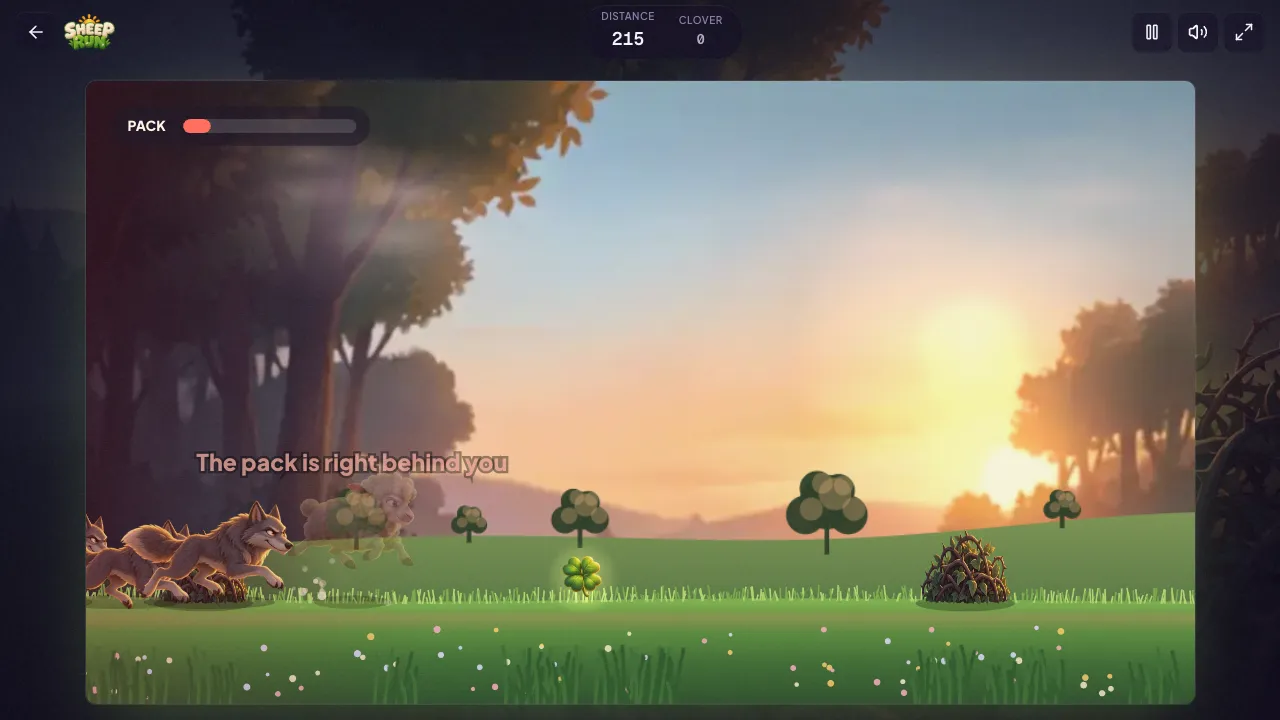 sheep run gameplay, moment 3
