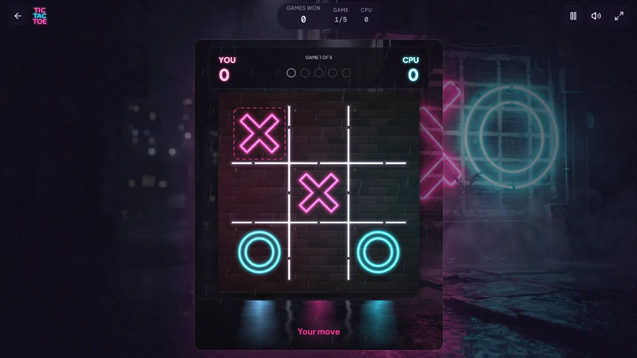 tic tac toe gameplay, moment 1